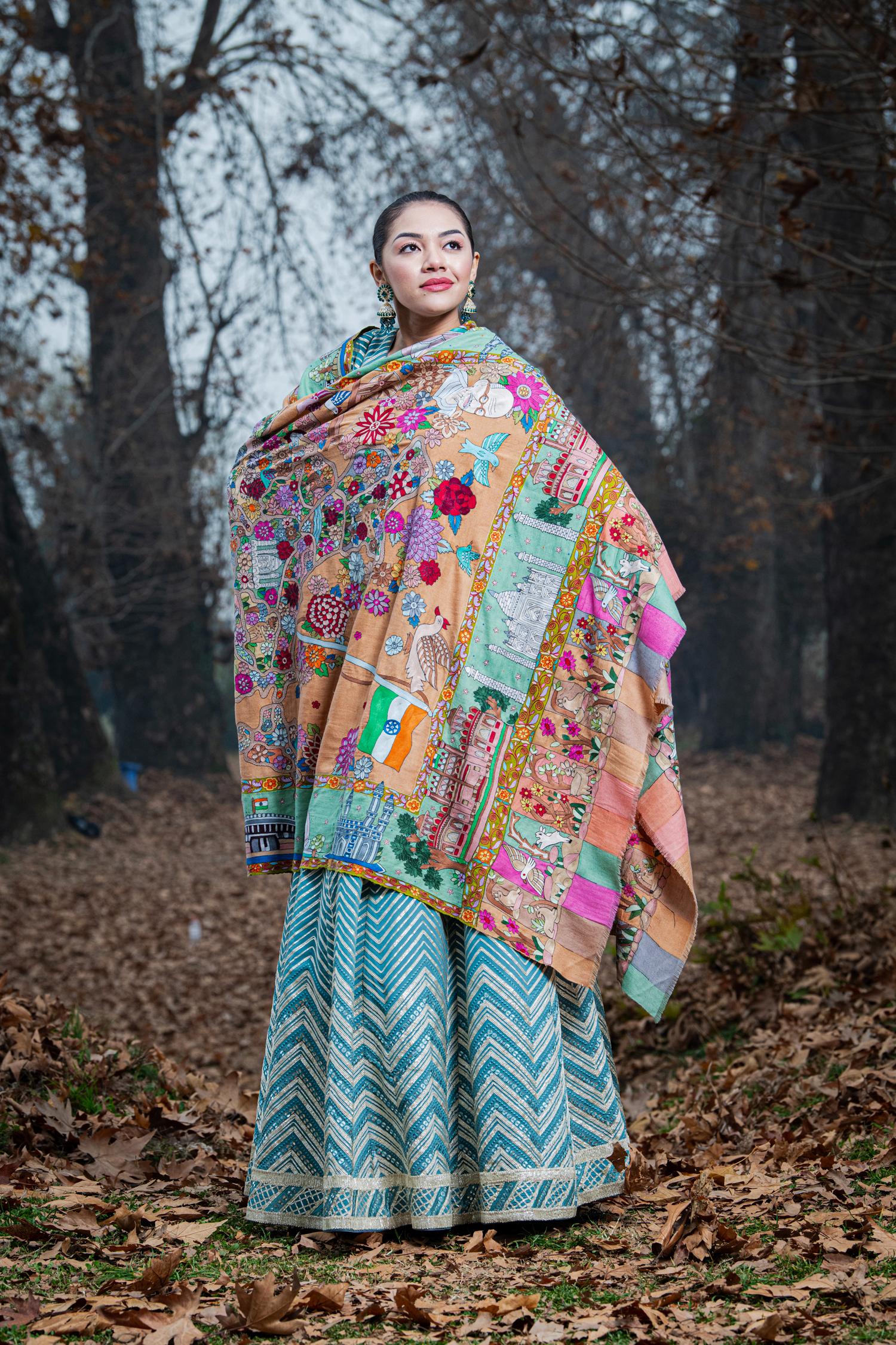 Discover India Kalamkari Pashmina Shawl