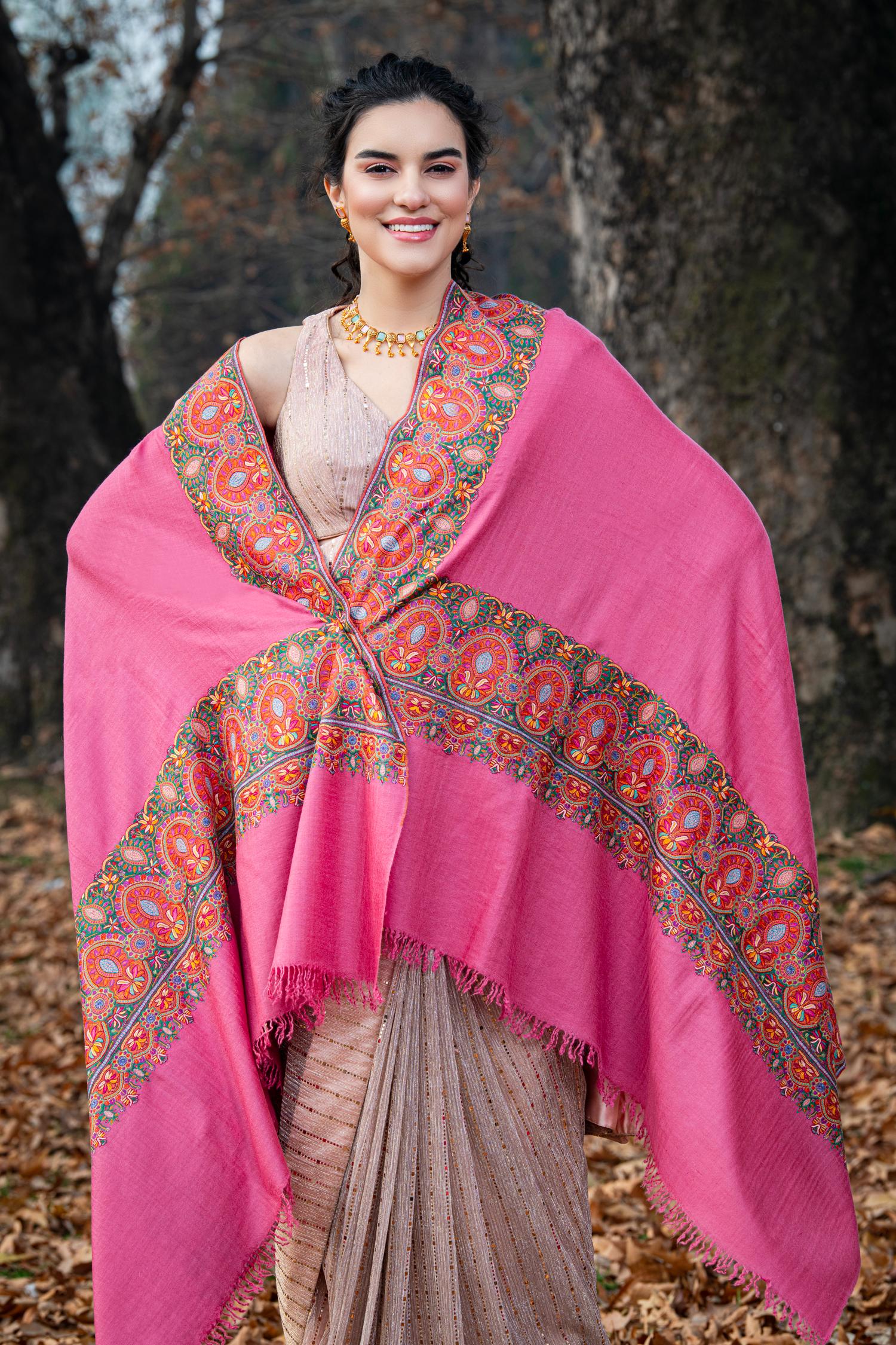 Pashmina Shawls Blush Evening Wrap Rostam Pink Pashmina Shawl