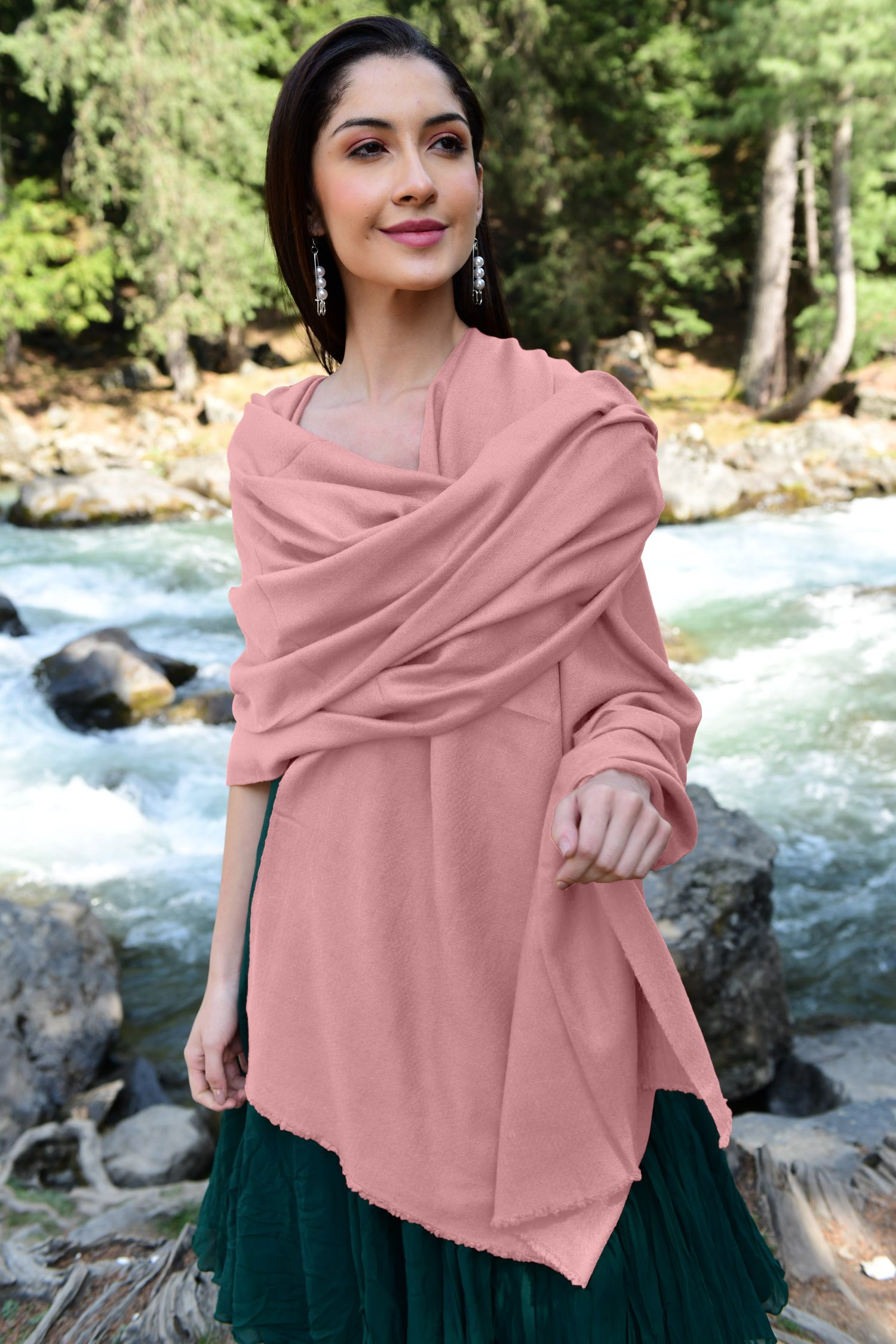 Blush fashion cashmere wrap