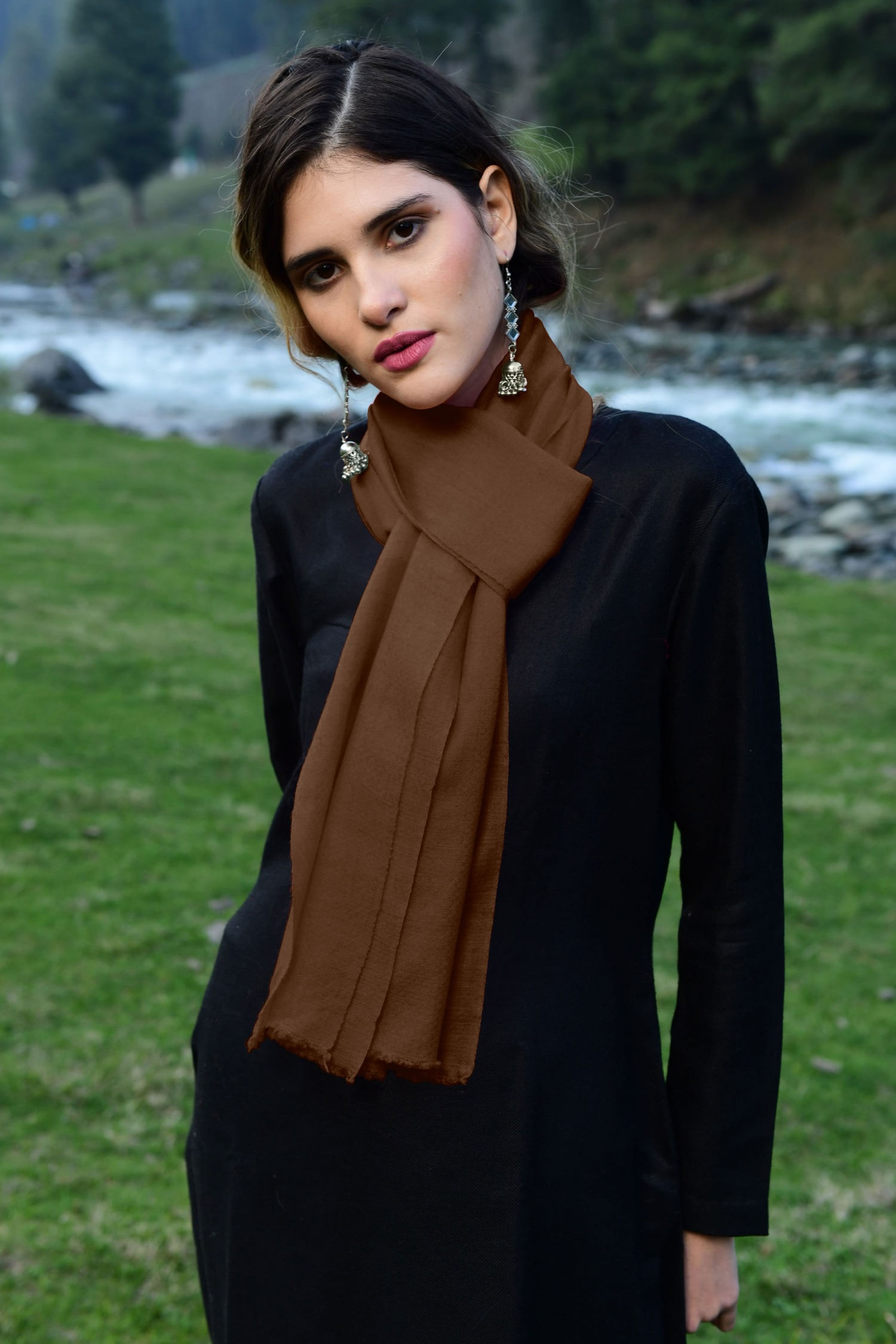 Dark Brown Cashmere Scarf Winter Must Haves