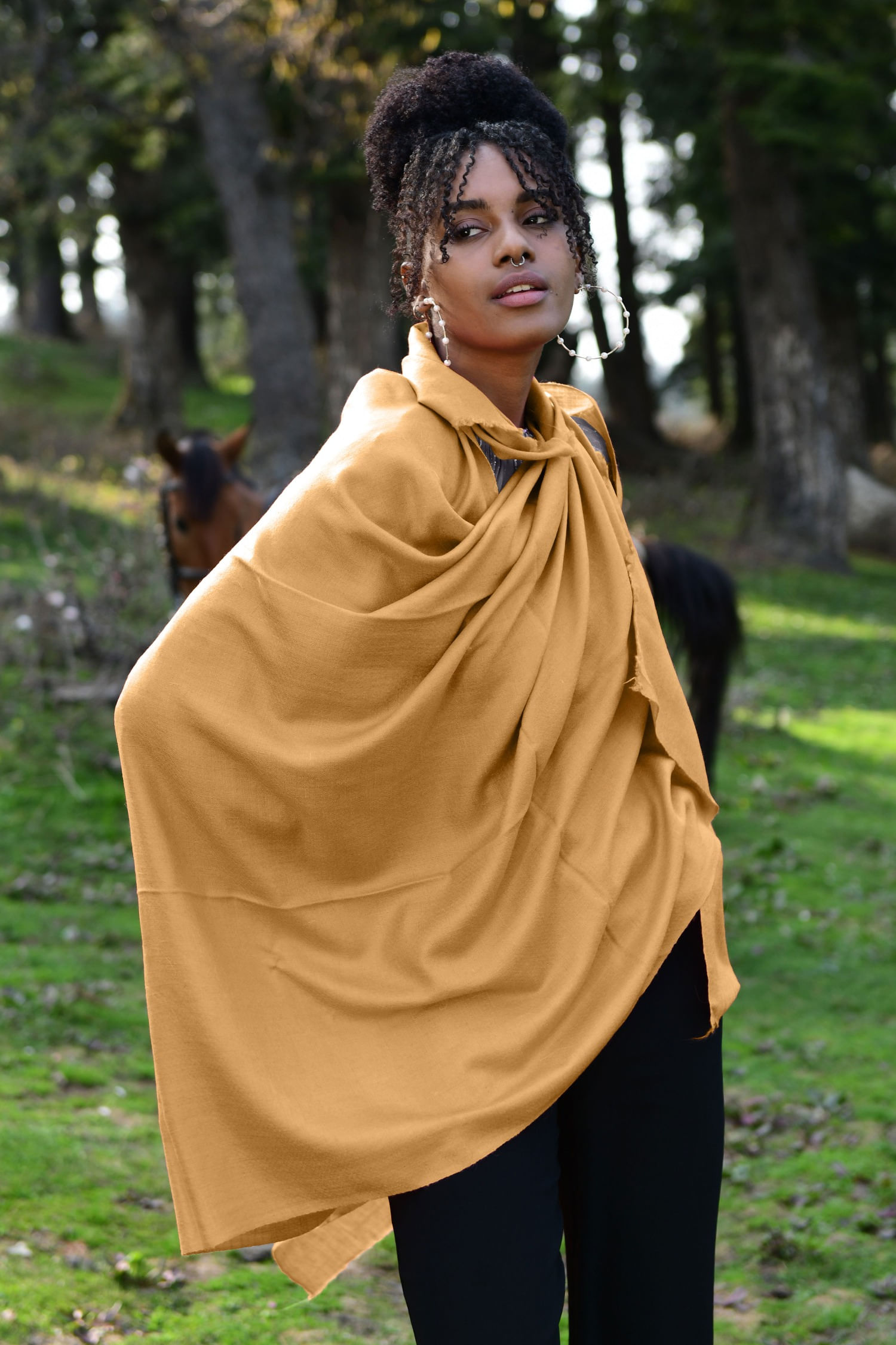 Poncho Tan Shawl Wrap Ladies Plaid Fringe Poncho Marleylilly