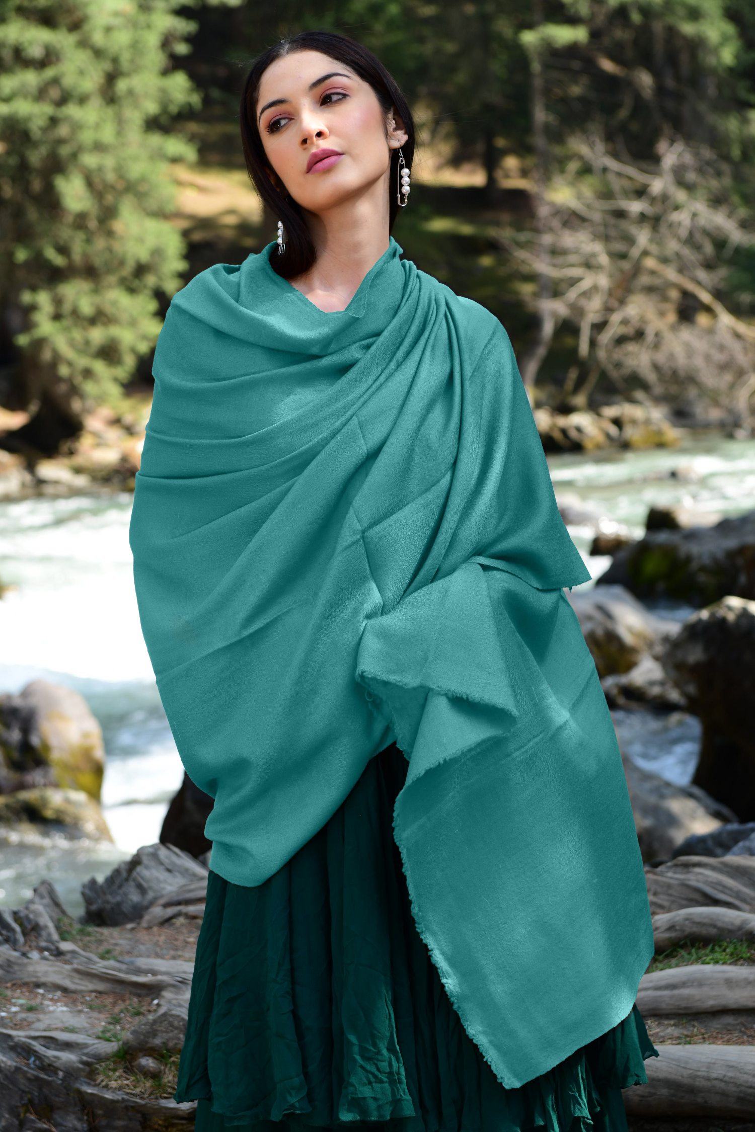 Teal Pashmina Shawl