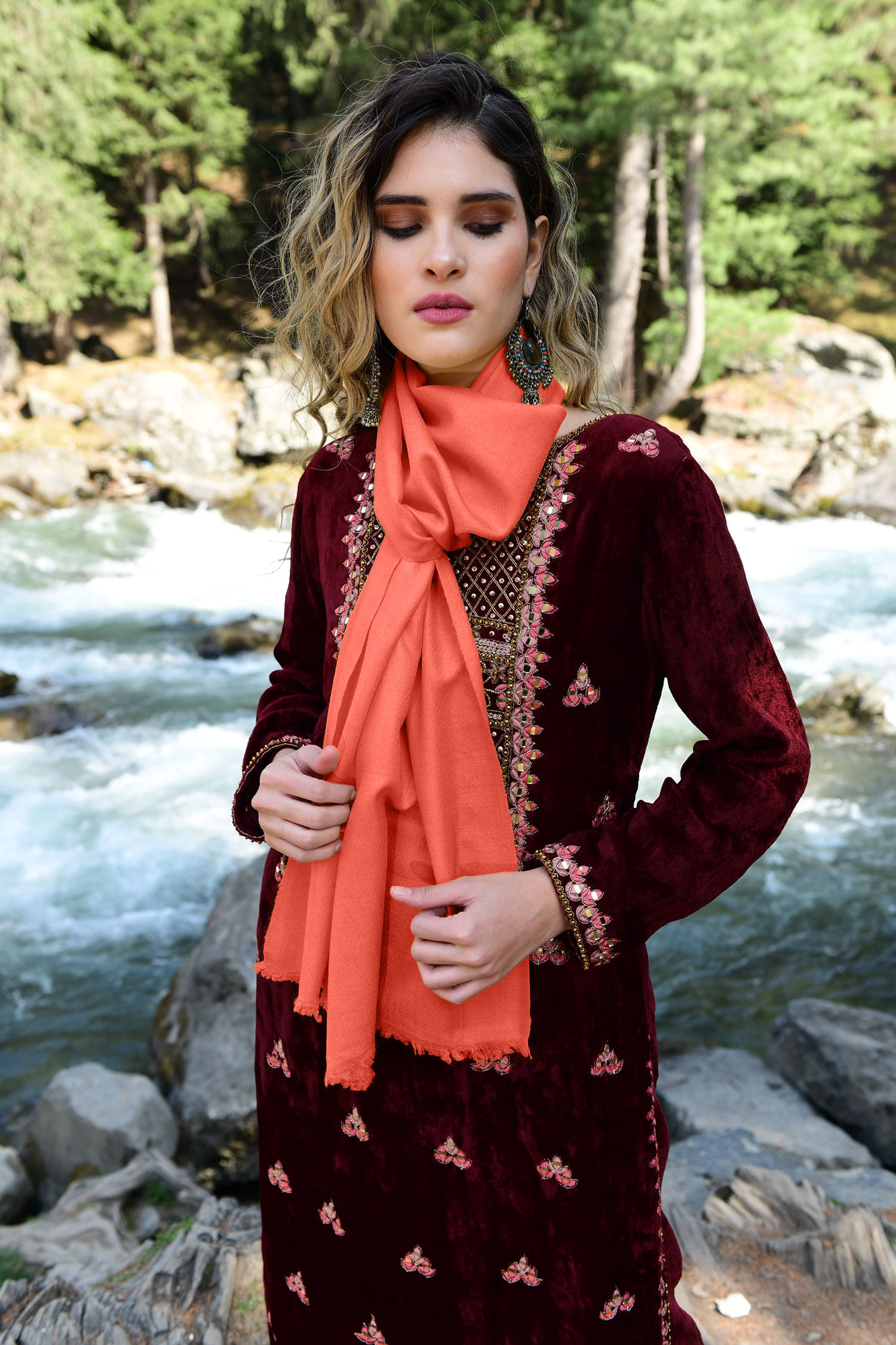 Coral cashmere scarf 2025