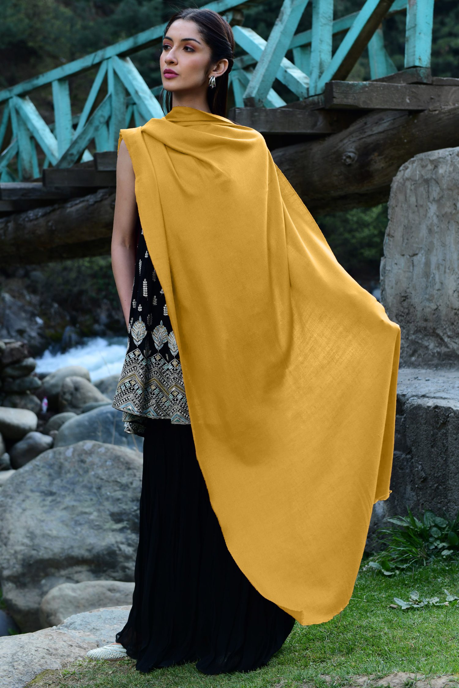 Mustard Cashmere Wrap | Pure Cashmere Shawls