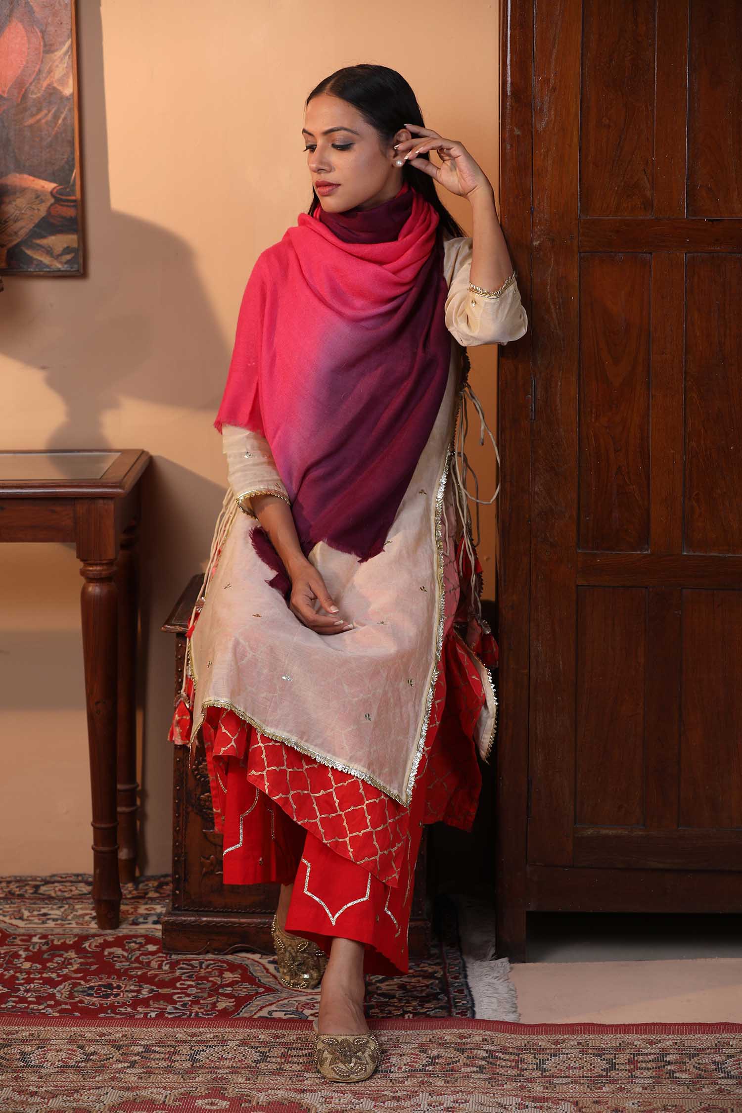 Ombre Blush Cashmere Wrap Pure Pashmina