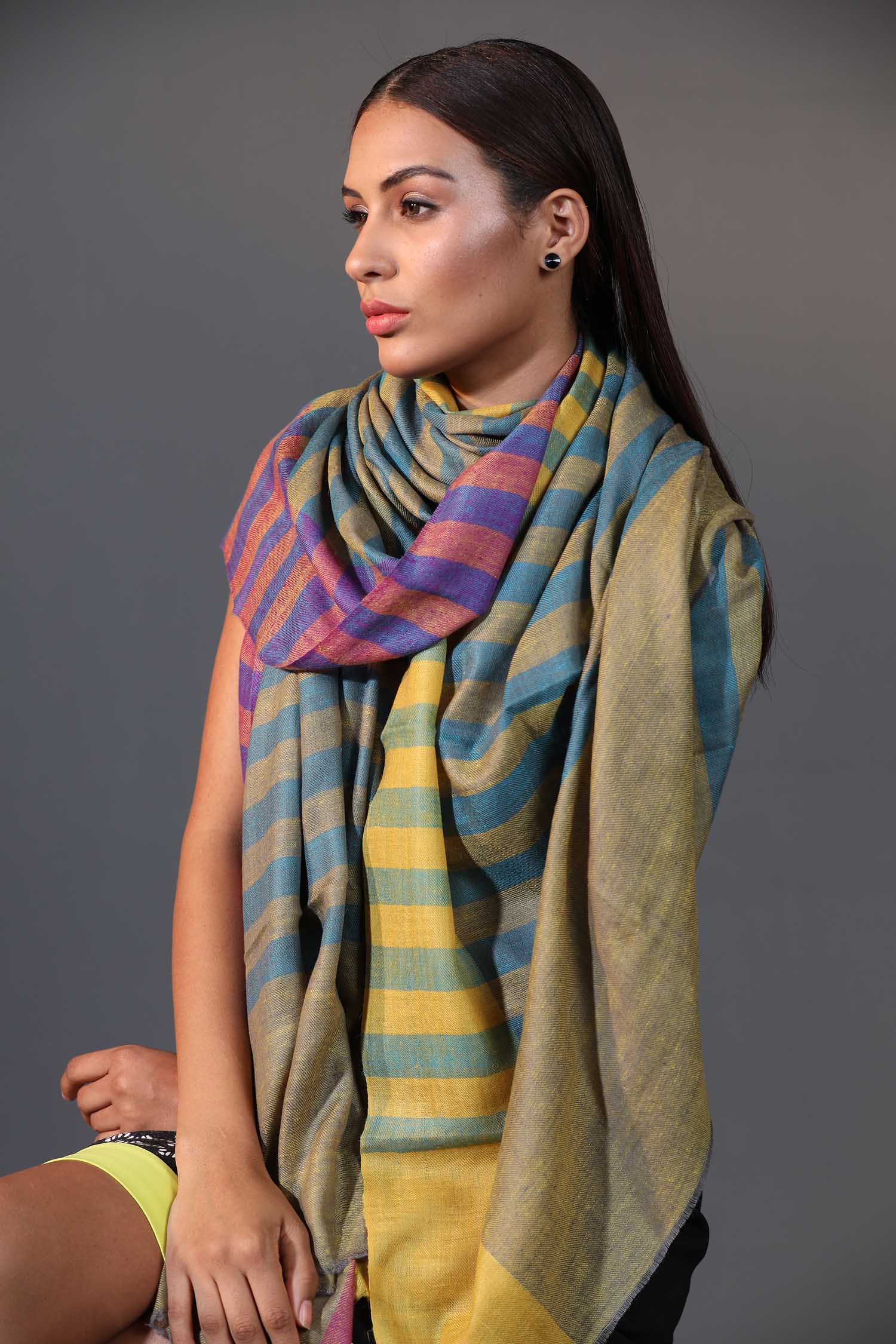 from which animal wool for pashmina shawls is obtained