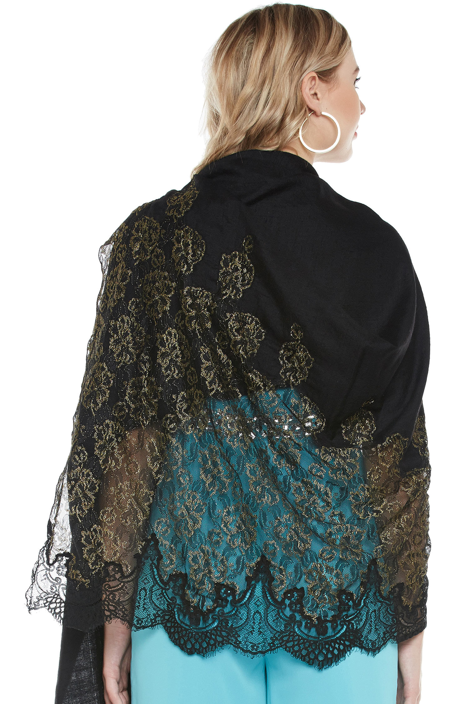 Black lace shawls hotsell