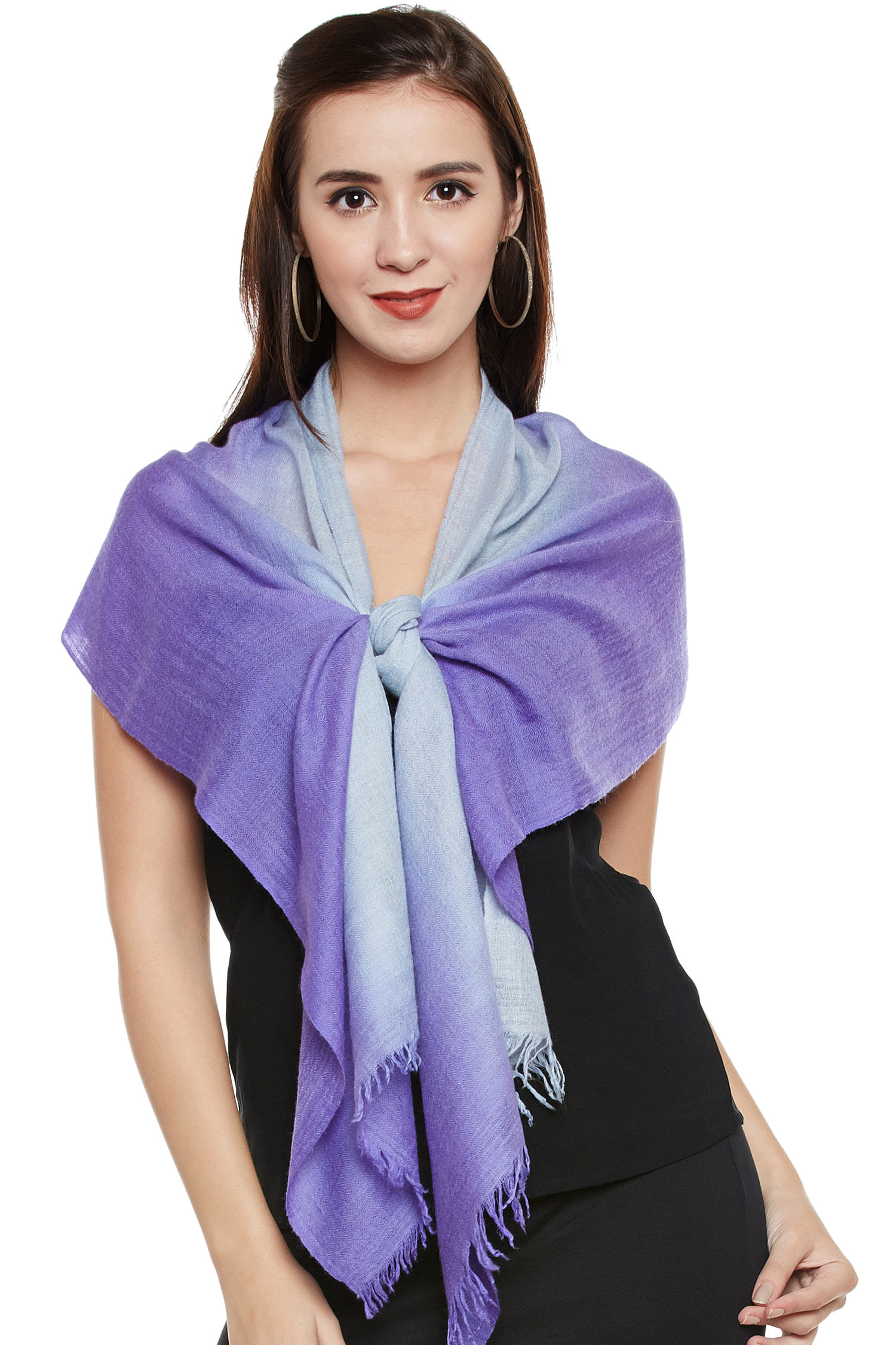 Blue Bloom Ombre Cashmere Scarf Pure Pashmina