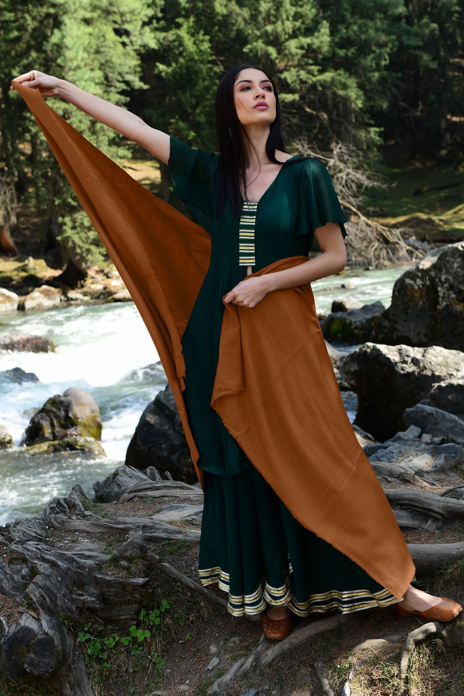 Sudan Brown Pashmina Shawl Brown Pashmina Shawl