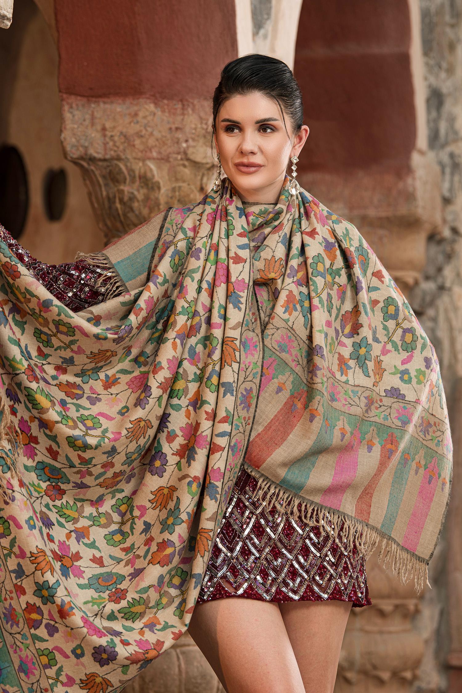Christmas Pashmina Scarves, Checked Pashmina Stole, New Year