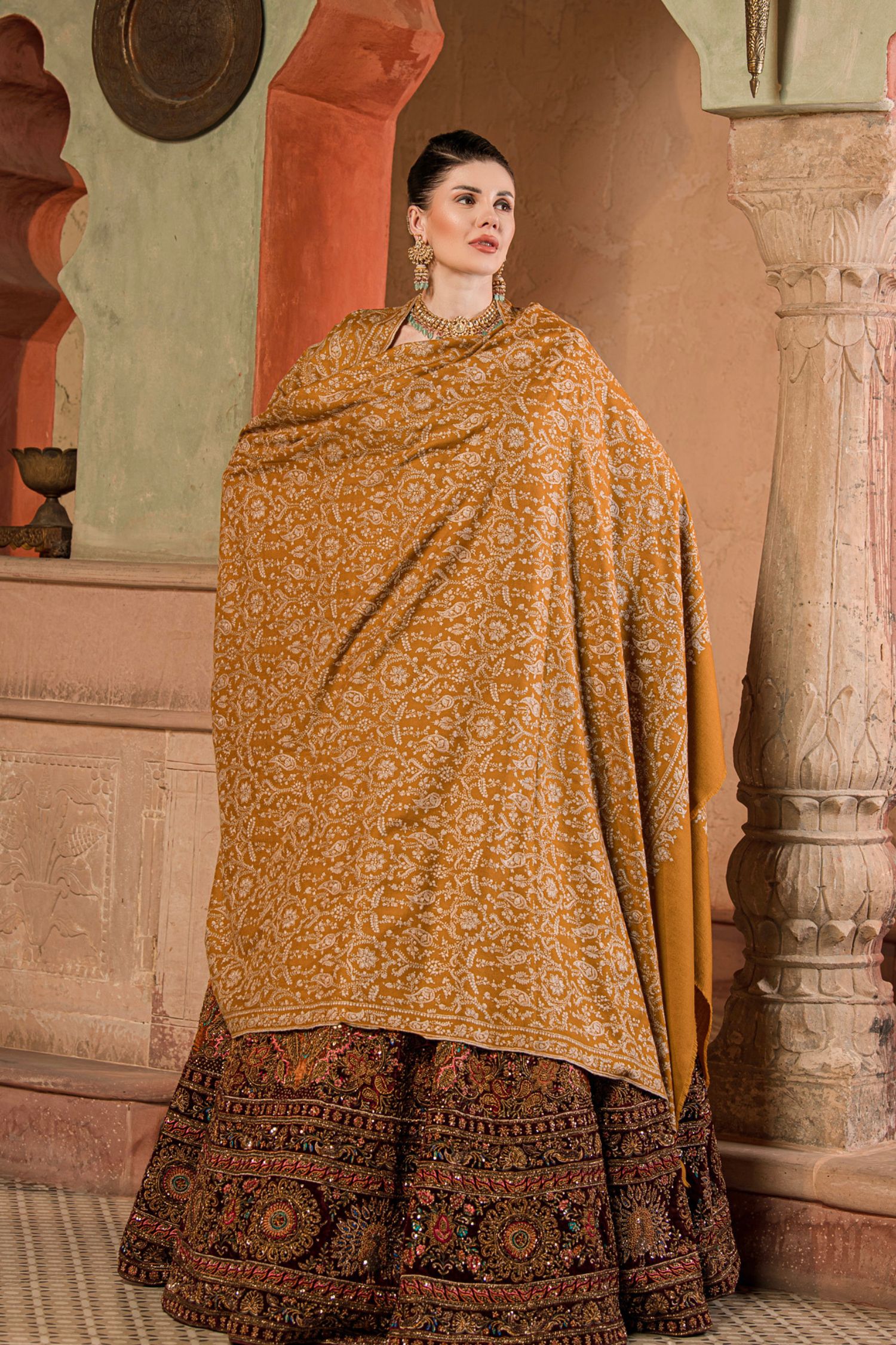 GI Certified Solid Color Pashmina/cashmere Scarf/wrap, Hand