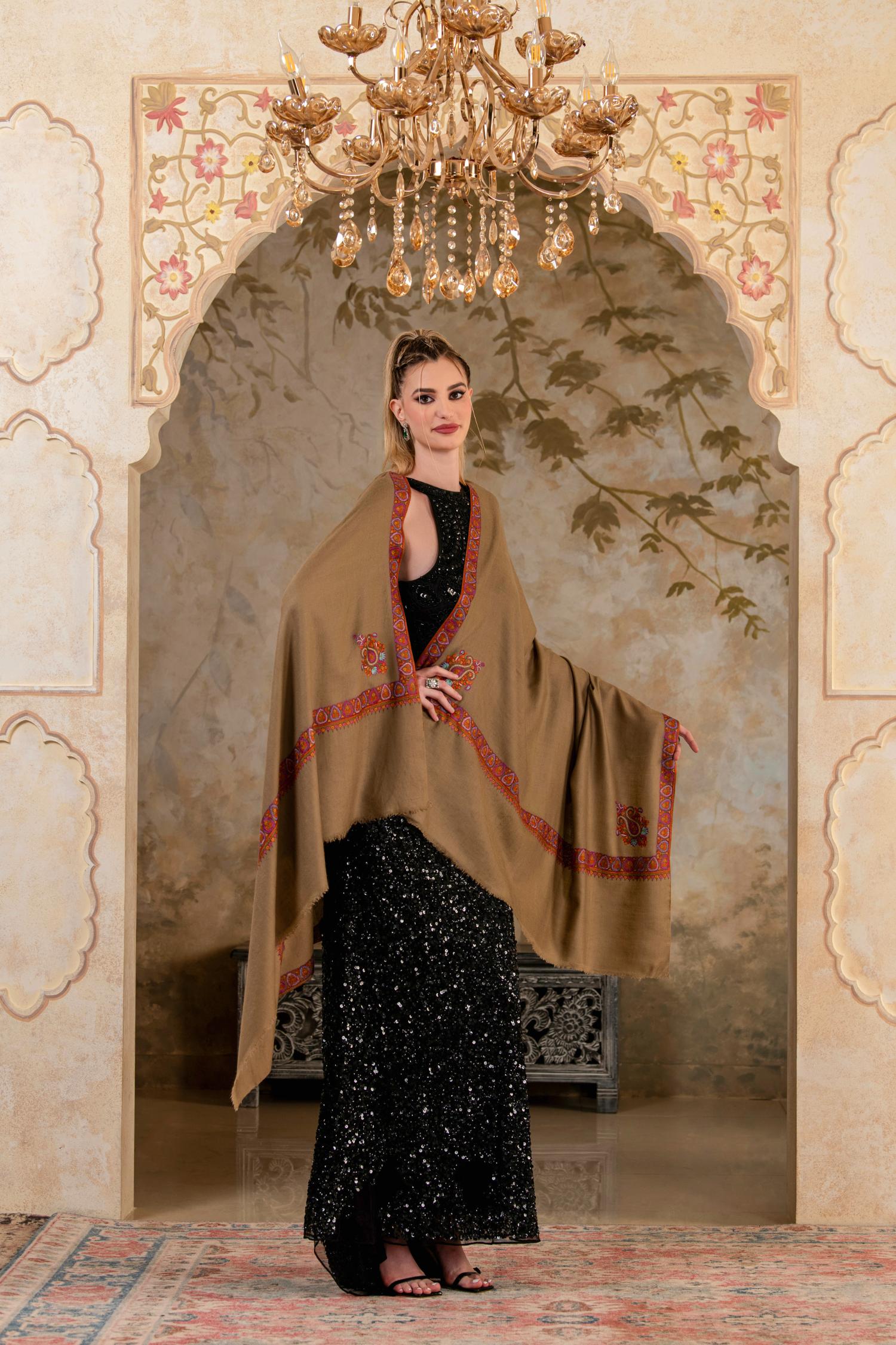 Toosh Pashmina Shawl | Authentic Sozni Hand Embroidery