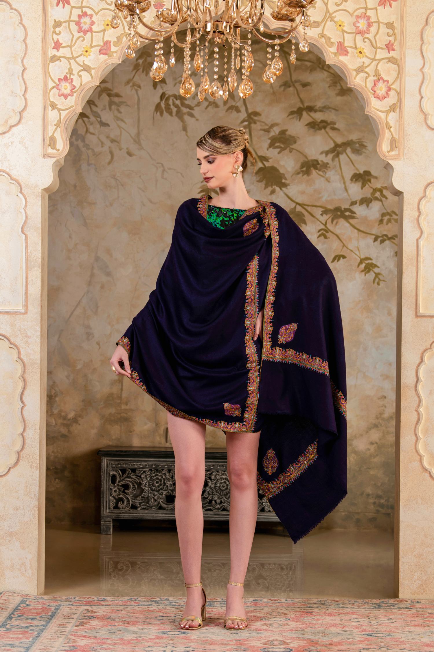 Navy Blue Pashmina Shawl | Cashmere Shawl