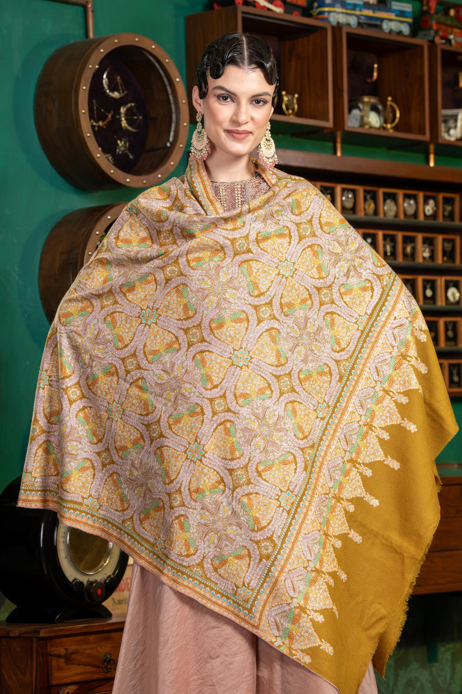 a-ya 様 symphony mustard Mustard Pashmina Shawl | Pure Pashmina Shawl