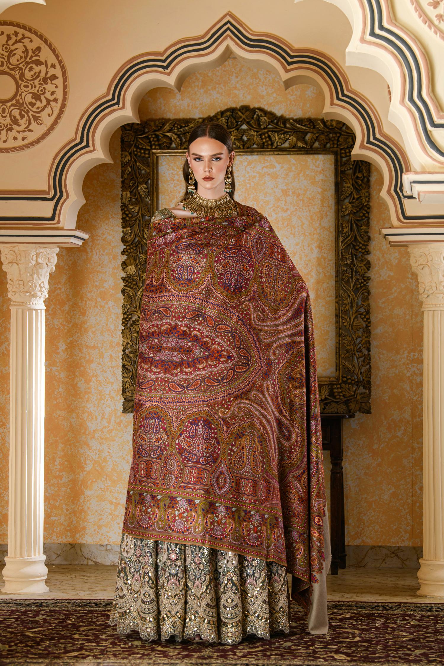 Toosh Pashmina Shawl | Hand embroidered Pashmina Shawl