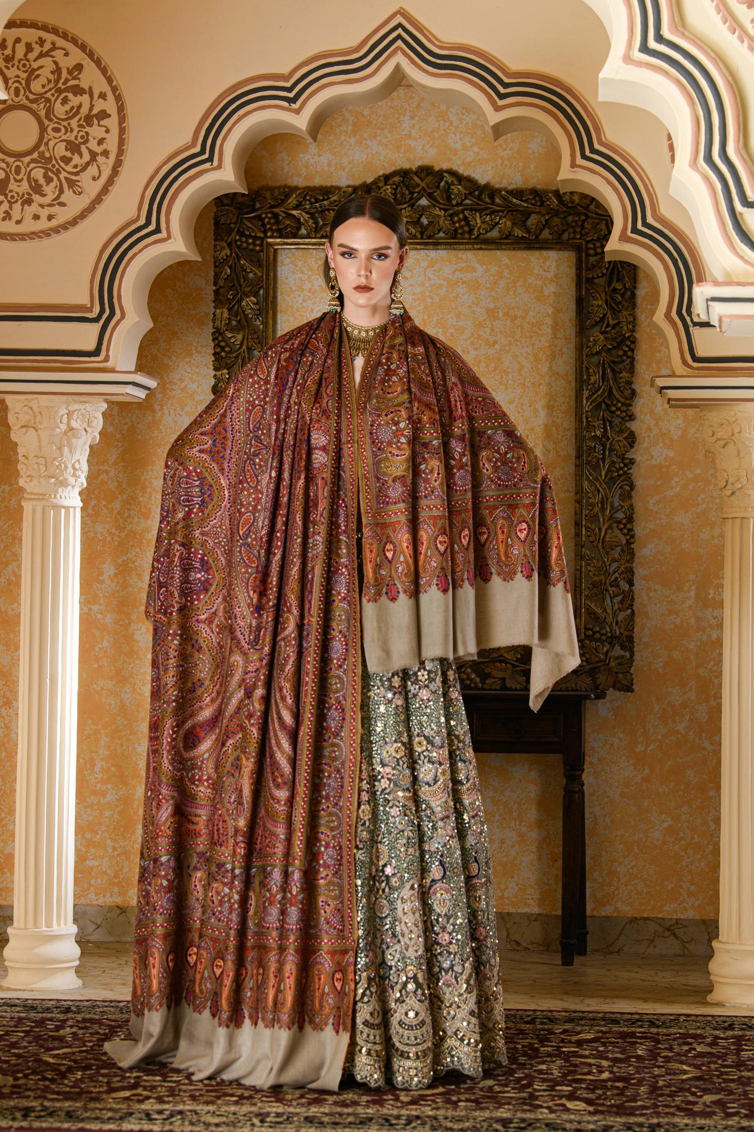 Toosh Pashmina Shawl | Hand embroidered Pashmina Shawl