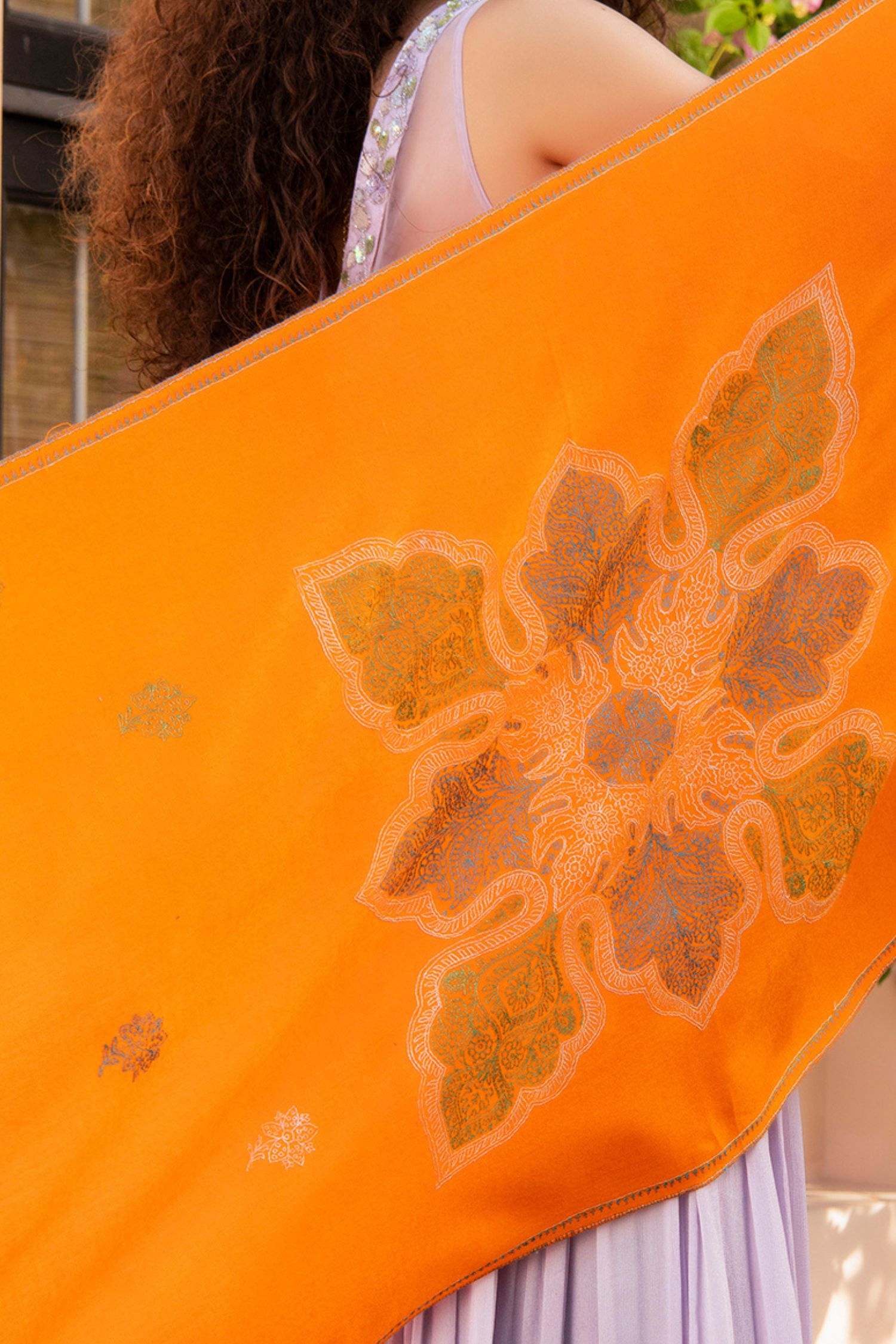 Orange Cashmere Wrap | Casual Winter Wraps for Women